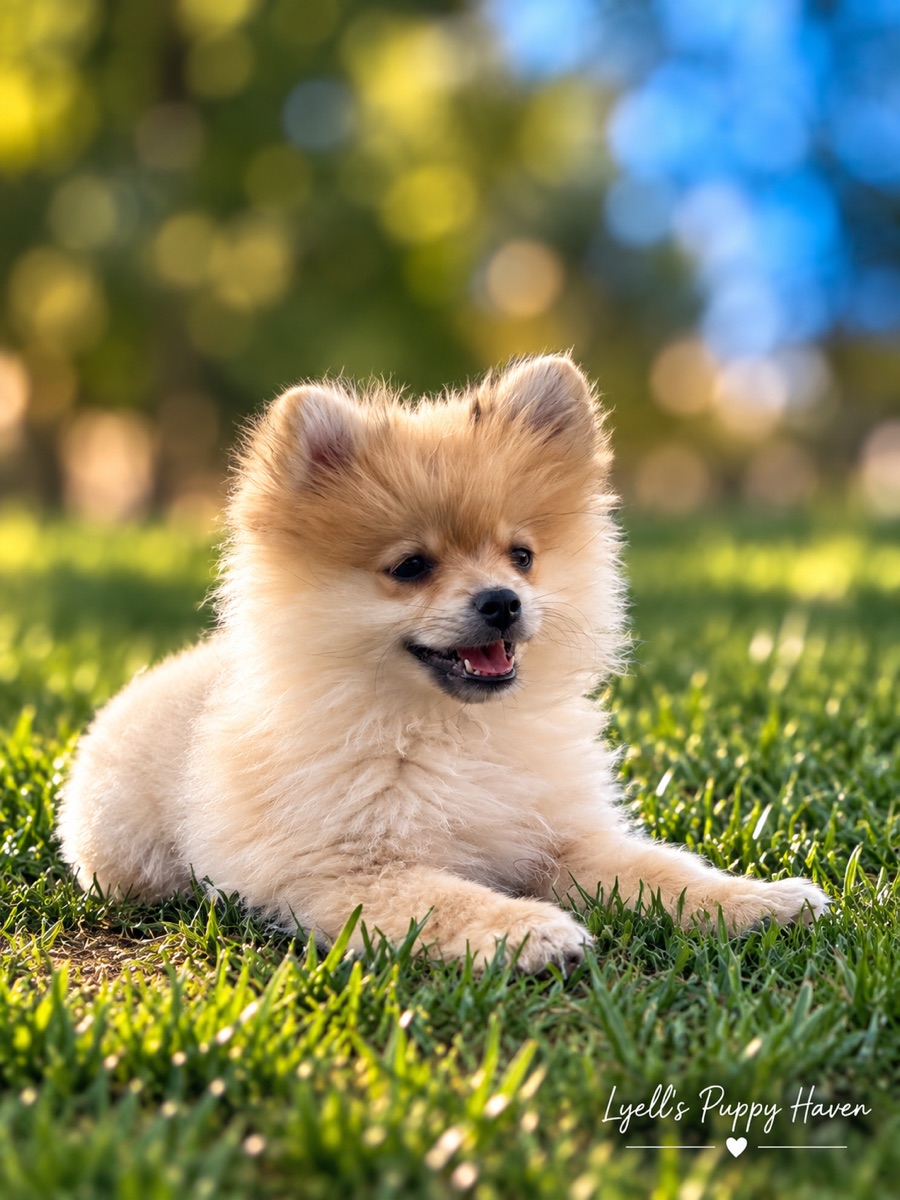 Golden, a Doll Faced Pomeranian raised at Lyell's Puppy Haven