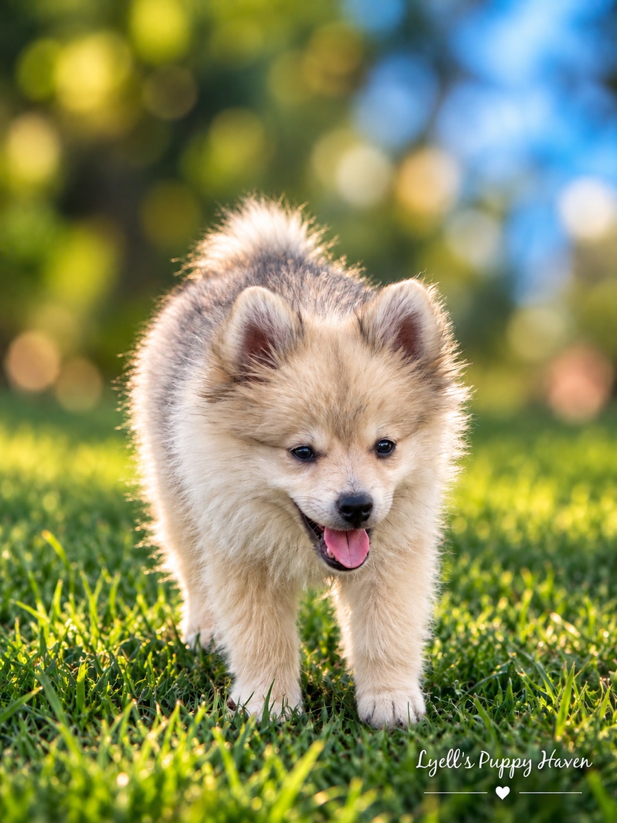Peanut, a Fox Face Pomeranian raised at Lyell's Puppy Haven